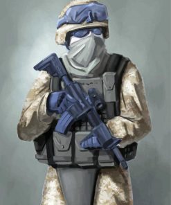 United States Marine Soldier Paint By Numbers