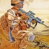 USMC Marine In The Desert Paint By Numbers