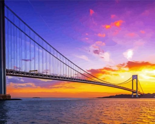 Verrazzano Bridge At Sunset Paint By Numbers