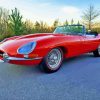 Vintage Red Jaguar Xke Paint By Numbers