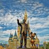 Walt Disney And Mickey Statue In Disneyland Paint By Numbers