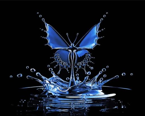 Water Splash Butterfly Paint By Numbers