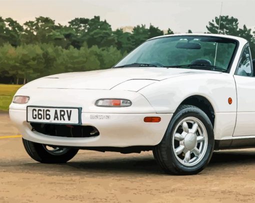 White Mx5 Mk1 Paint By Numbers