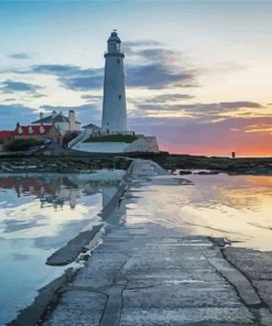 Whitley Bay Lighthouse Paint By Numbers