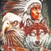 Wolf And Indian Chief Paint By Numbers