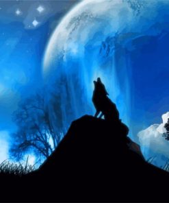 Wolf By Moonlight Paint By Numbers