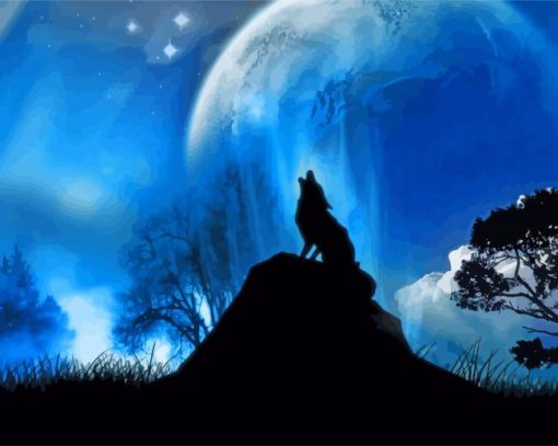 Wolf By Moonlight Paint By Numbers