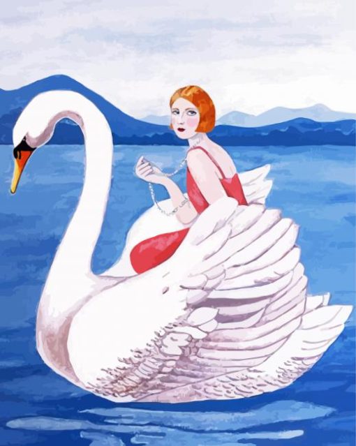 Woman And Swan Art Paint By Numbers