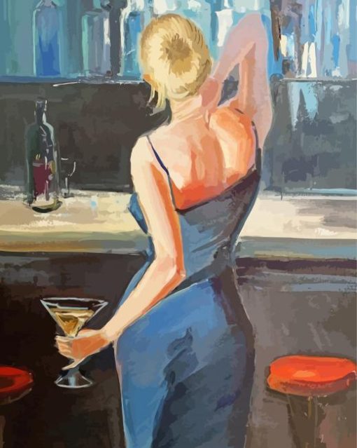 Woman At Bar Paint By Numbers