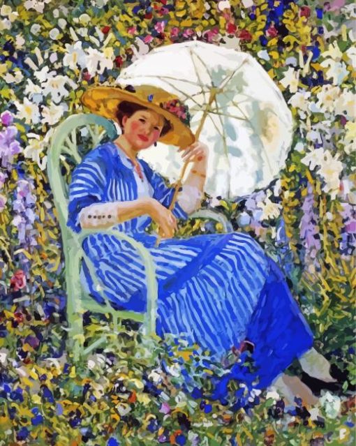 Woman In Garden Art Paint By Numbers