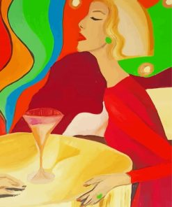 Abstract Woman With Drink Paint By Numbers