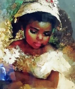 Abstract Black Little Girl Paint By Numbers