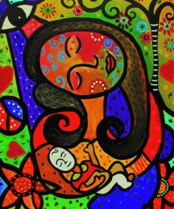 Abstract Mexican Mother And Baby Paint By Numbers