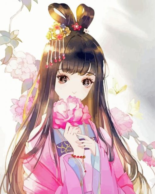 Adorable Chinese Girl Anime Paint By Numbers