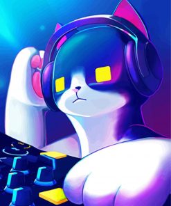 Aesthetic Dj Cat Paint By Numbers