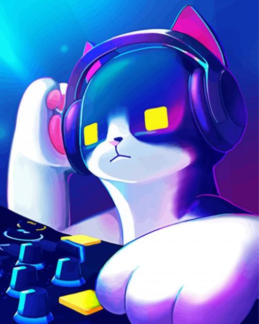 Aesthetic Dj Cat Paint By Numbers