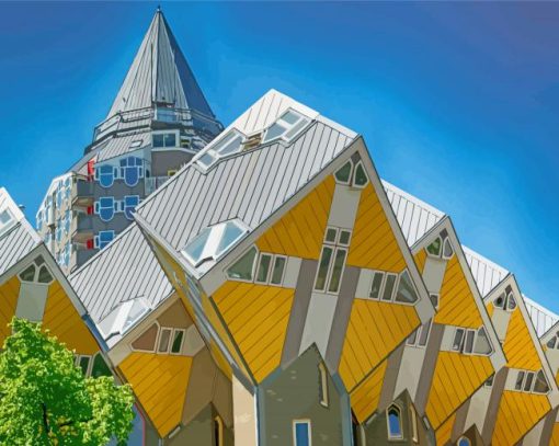 Aesthetic Cube Houses Rotterdam Paint By Numbers