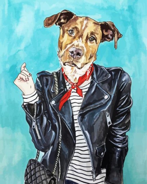 Aesthetic Dog Wearing Clothes Paint By Numbers