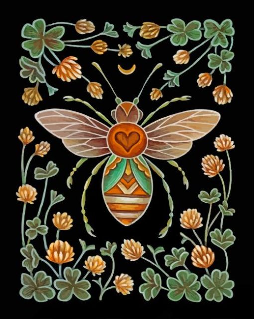 Aesthetic Folk Bee Art Paint By Numbers