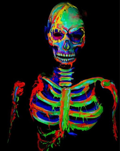 Aesthetic Neon Skull Paint By Numbers