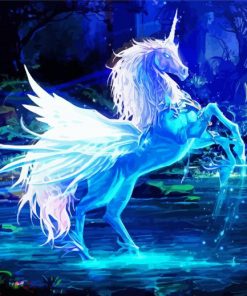 Aesthetic Unicorn Blue Horse Paint By Numbers