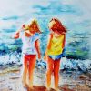 Aesthetic Besties At The Beach Art Paint By Numbers