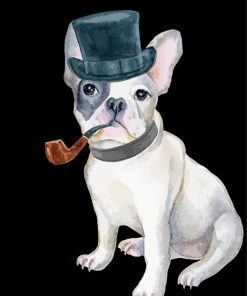 Aesthetic Bulldog With Hat Paint By Numbers