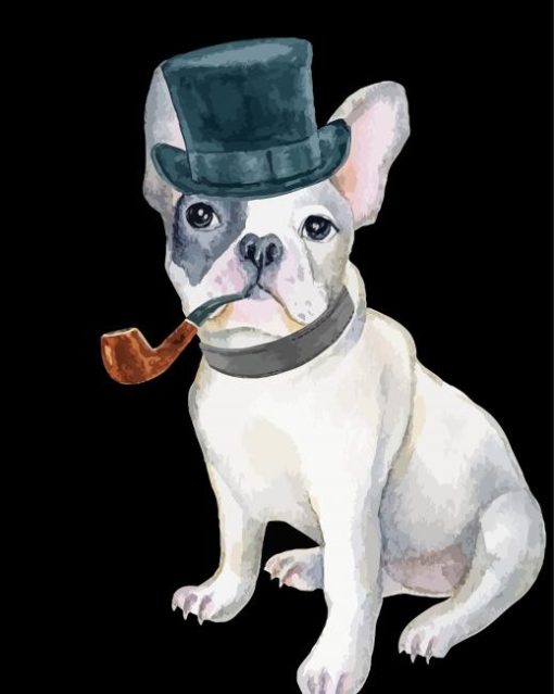 Aesthetic Bulldog With Hat Paint By Numbers