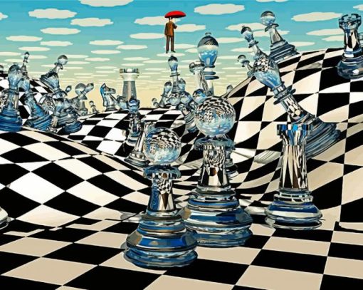 Aesthetic Chess Board Illustration Paint By Numbers