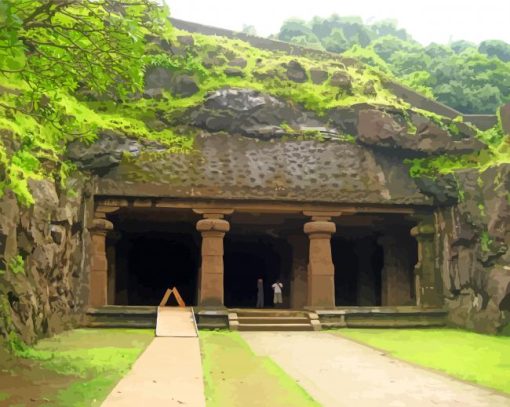 Aesthetic Elephanta Island Cave Paint By Numbers