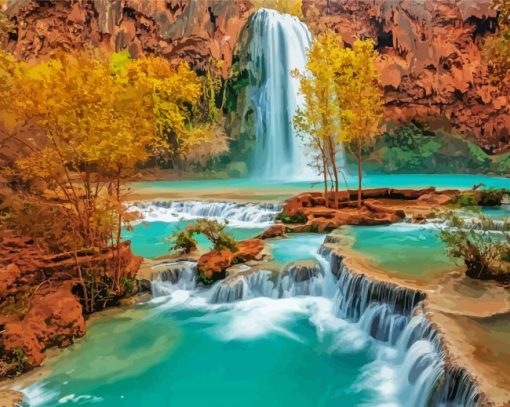 Aesthetic Havasu Falls Landscape Paint By Numbers