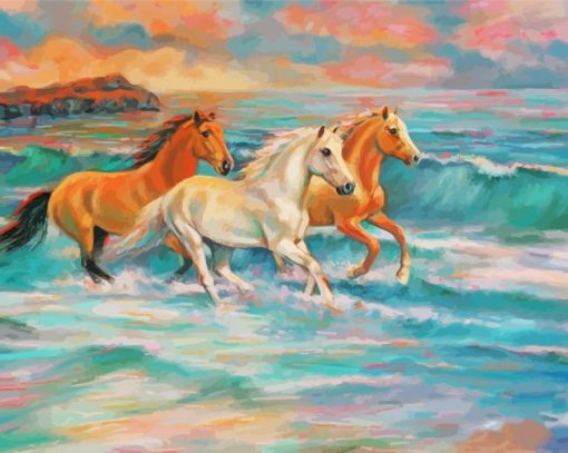 Aesthetic Horse Beach Paint By Numbers