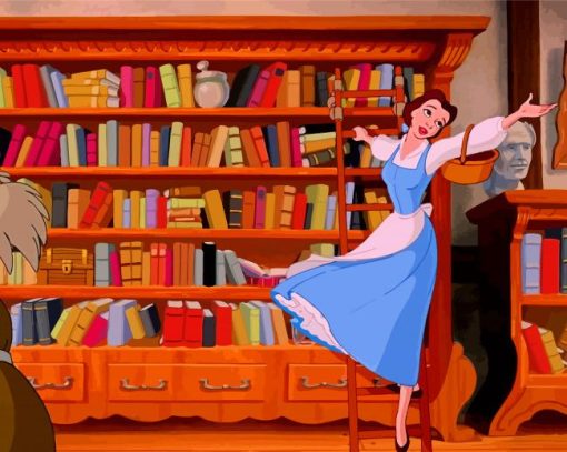 Belle Beauty And the Beast Library Scene Paint By Numbers