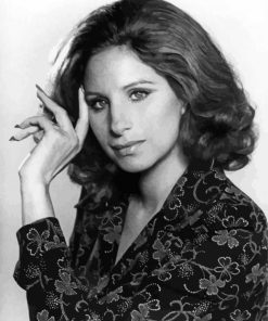 Black And White Barbara Streisand Paint By Numbers