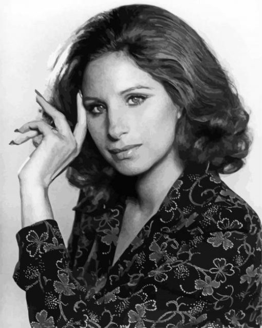 Black And White Barbara Streisand Paint By Numbers