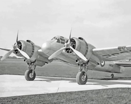 Black And White Bristol Beaufighter Paint By Numbers