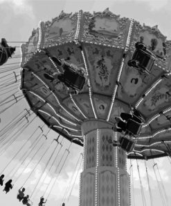 Black And White Merry Go Round Carousel Paint By Numbers