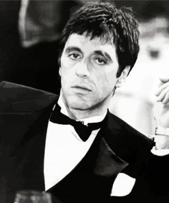 Black And White Tony Montana Paint By Numbers