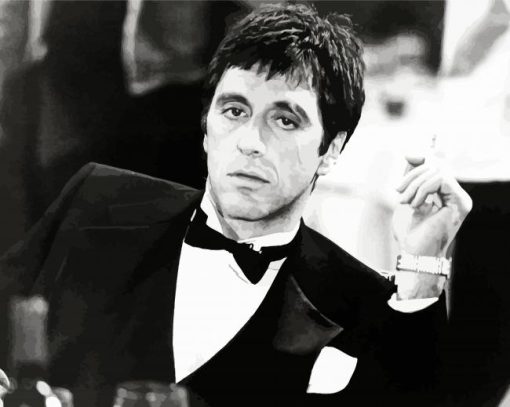 Black And White Tony Montana Paint By Numbers