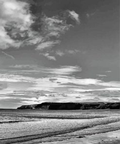 Black And White Yorkshire Coast Paint By Numbers