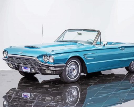 Blue Ford Tbird Paint By Numbers