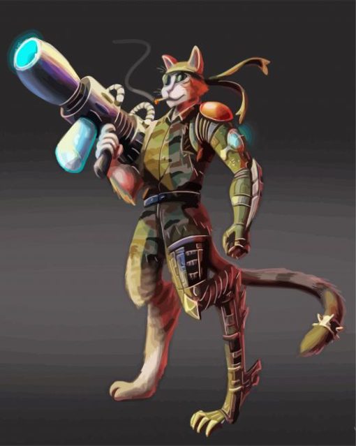 Cat Soldier Paint By Numbers