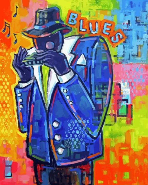 Colorful Marvek Man Playing Harmonica Paint By Numbers