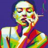 Colorful Smoking Woman Pop Art Paint By Numbers