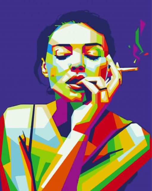 Colorful Smoking Woman Pop Art Paint By Numbers