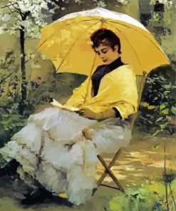 Cool Lady With Parasol Paint By Numbers