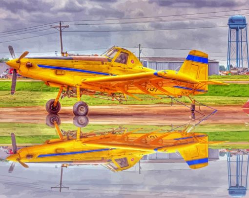 Aesthetic Crop Duster Plane Paint By Numbers