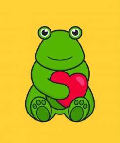 Cute Heart Frog Paint By Numbers