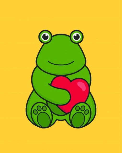 Cute Heart Frog Paint By Numbers