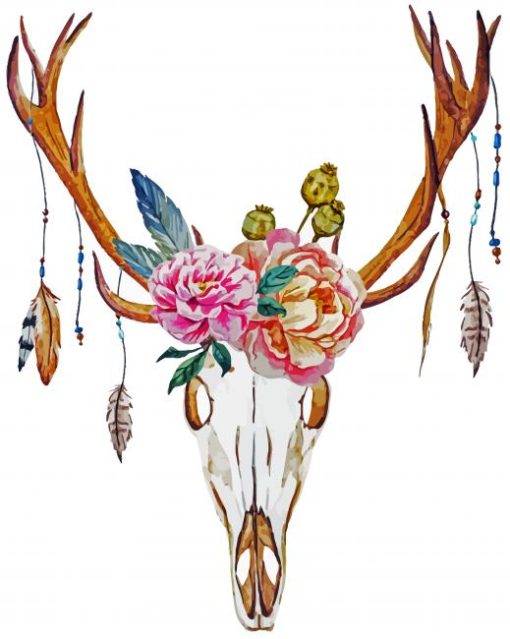 Deer Head With Wildflowers Paint By Numbers